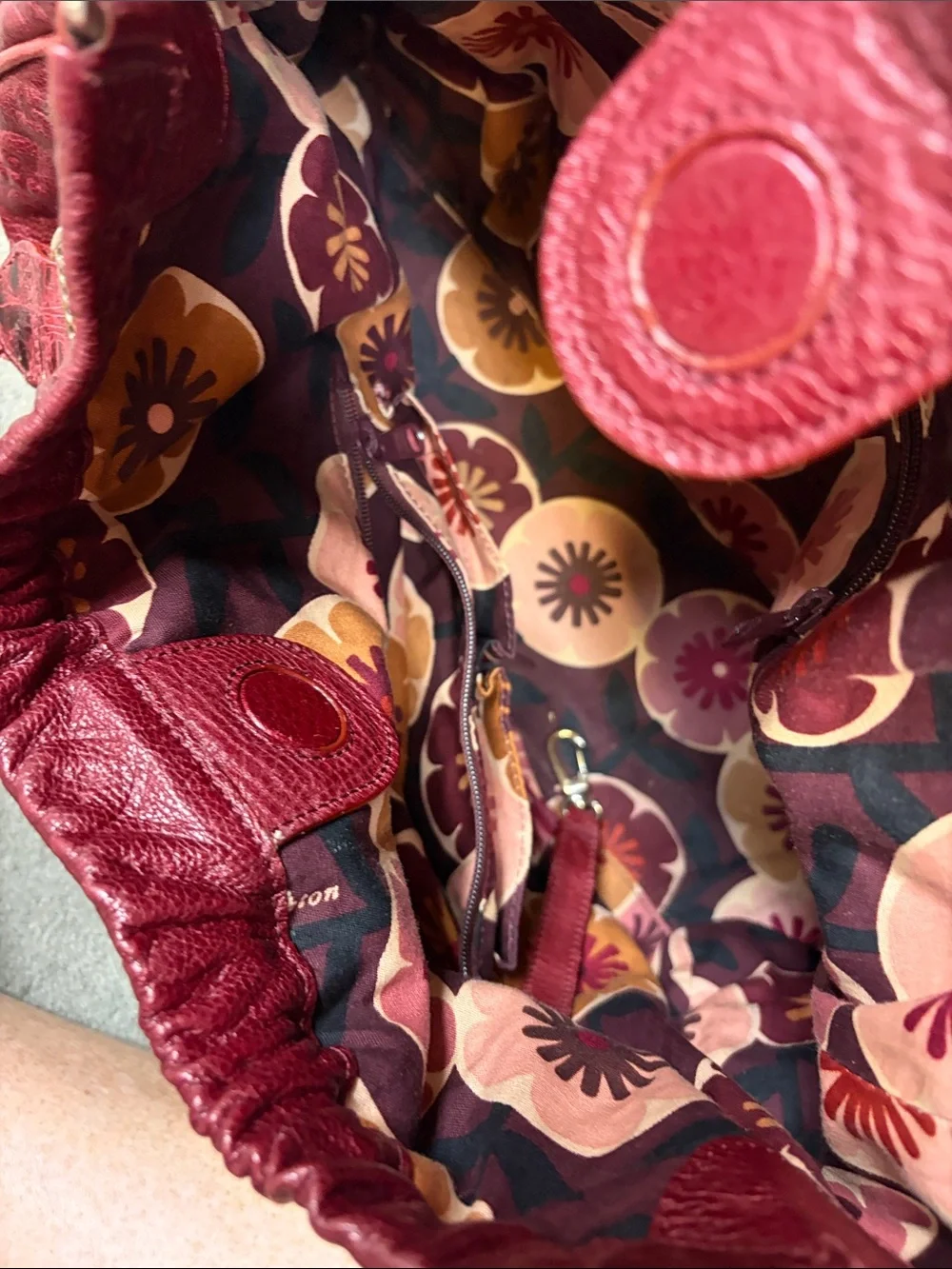Brighton Bags | Brighton Griffith Rasberry Red Heart Embossed